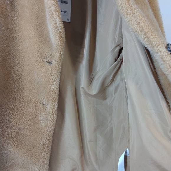 ZARA beige fleece coat size Medium - Picture 9 of 16